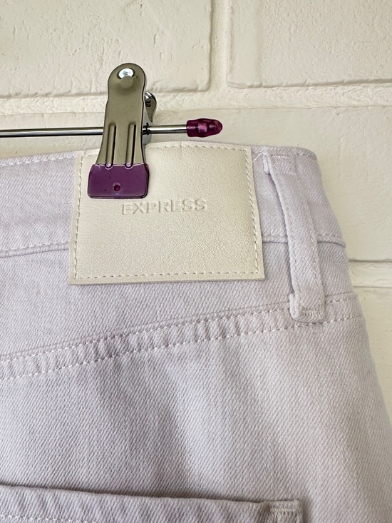 Express White High Rise Midi Jean Skirt Size 12 - Picture 8 of 16